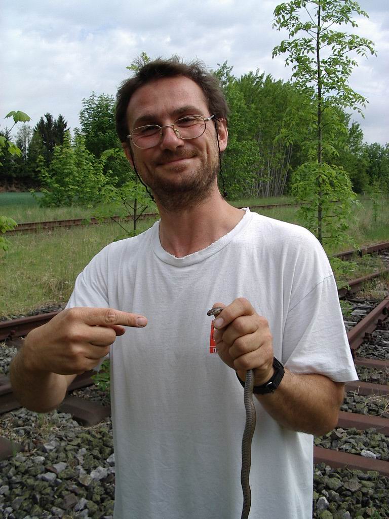 Diplom-Biologe Dr. Andreas Zahn mit Schlingnatter