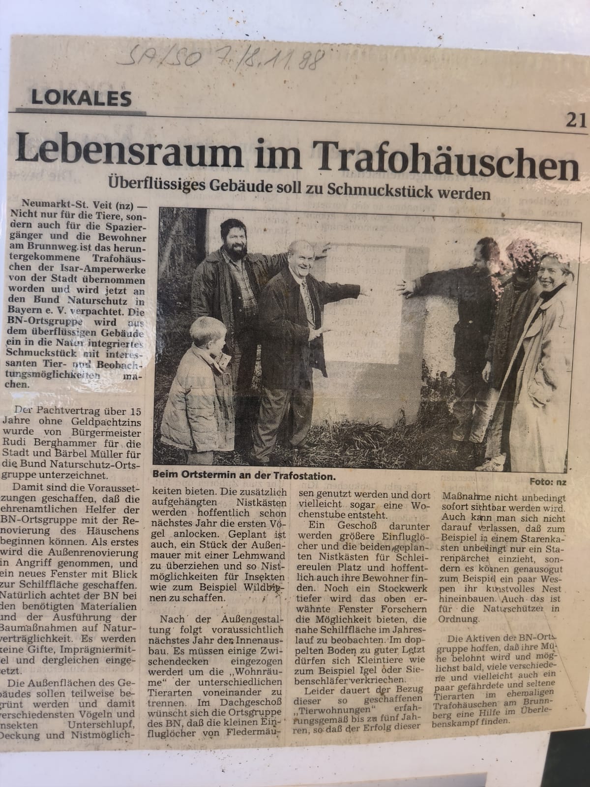ein alter Zeitungsartikel aus dem Jahr 1998
